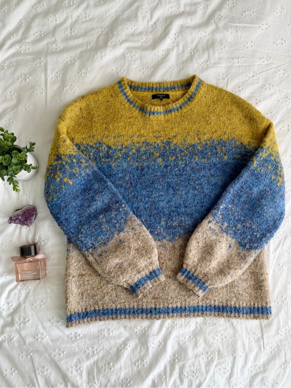 FRNCH Paris Colorblock Knit Sweater